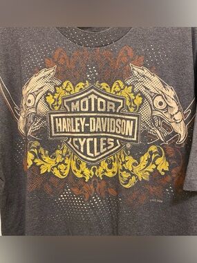 2009 Harley Davidson Mens Tee T Shirt XL 46” Brown Eagle Graphic Las Vegas NV